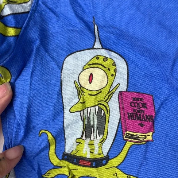 Cakeworthy x The Simpsons Kang & Kodos Button-Up Shirt Mens Small Blue Alien - Picture 4 of 9